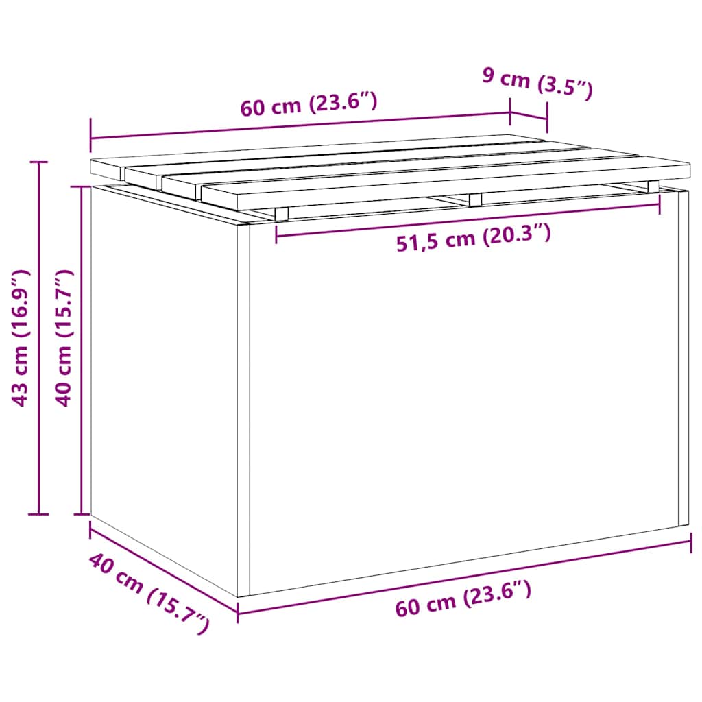 Garden Bench Silver 60 x 40 x 43 cm Stainless steel