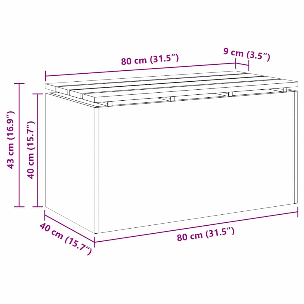 Garden Bench White 80 x 40 x43 cm Steel