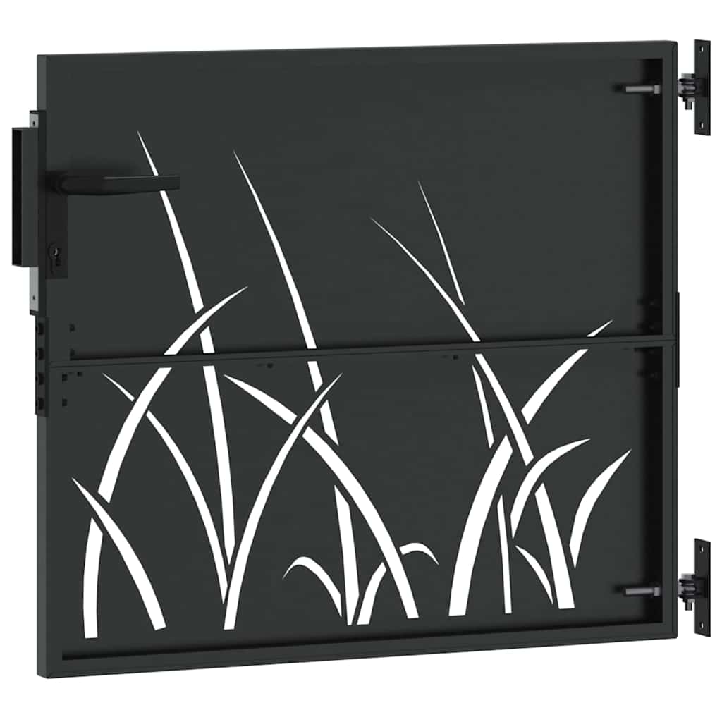 Garden Gate with Lock Black 85 x 100 cm Powder-coated steel
