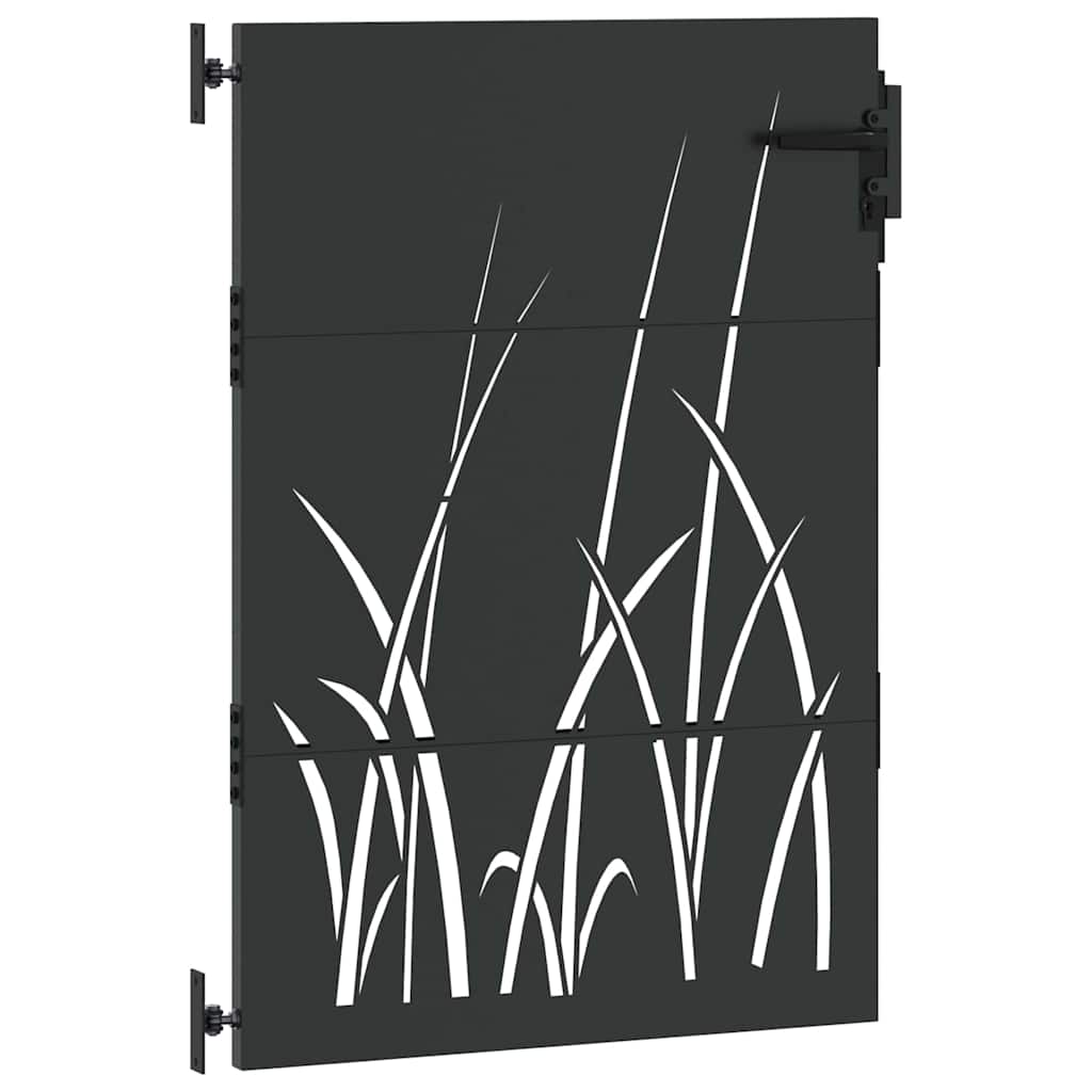 Garden Gate with Lock Black 85 x 125 cm Powder-coated steel