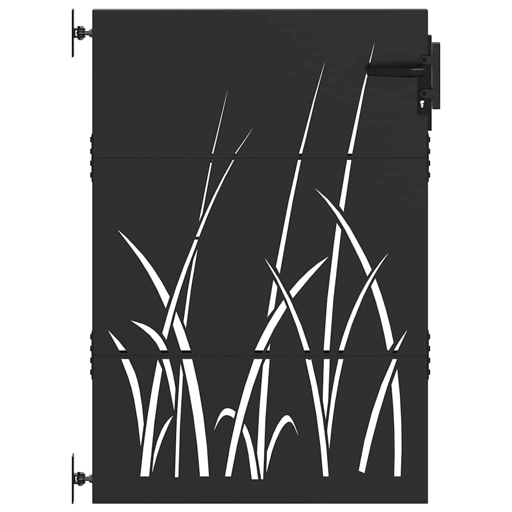 Garden Gate with Lock Black 85 x 125 cm Powder-coated steel