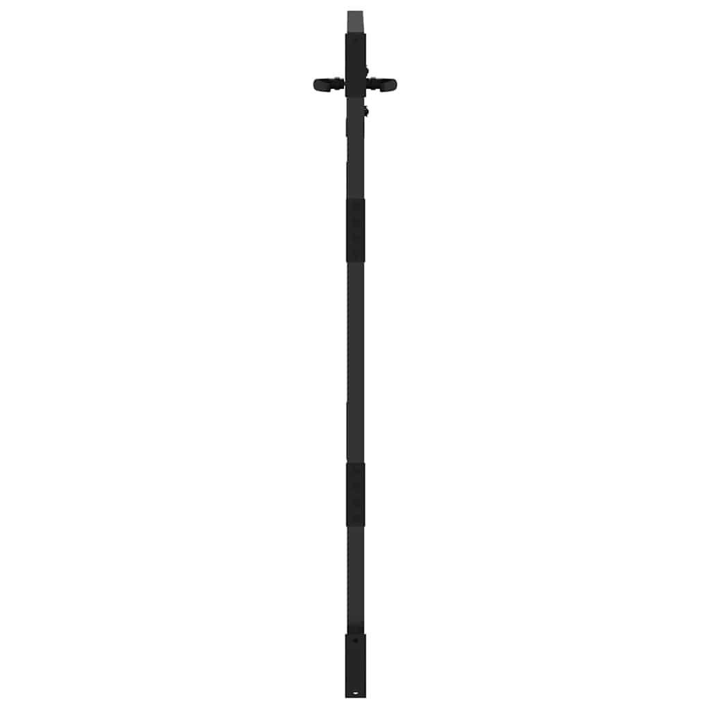 Garden Gate with Lock Black 85 x 125 cm Powder-coated steel
