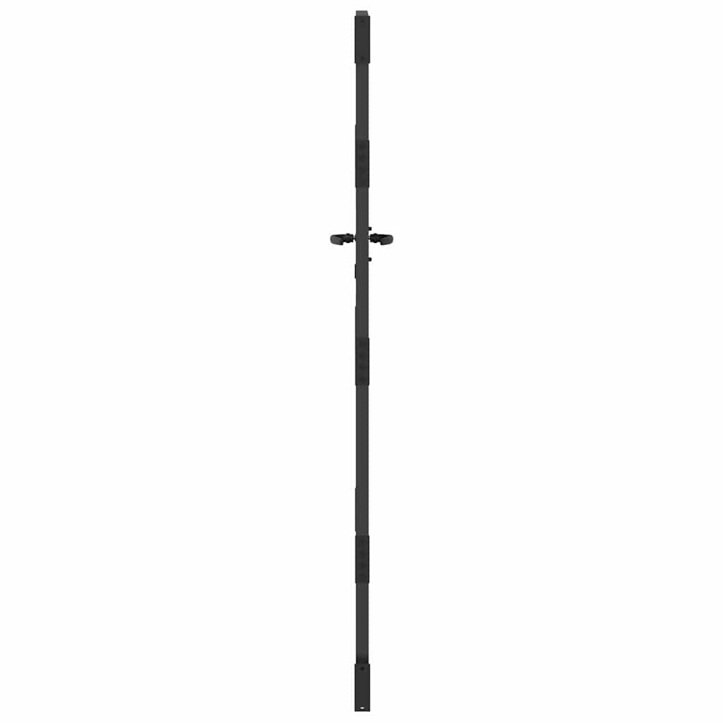 Garden Gate with Lock Black 85 x 200 cm Powder-coated steel