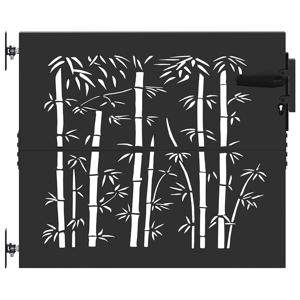 Garden Gate with Lock Black 105 x 100 cm Powder-coated steel