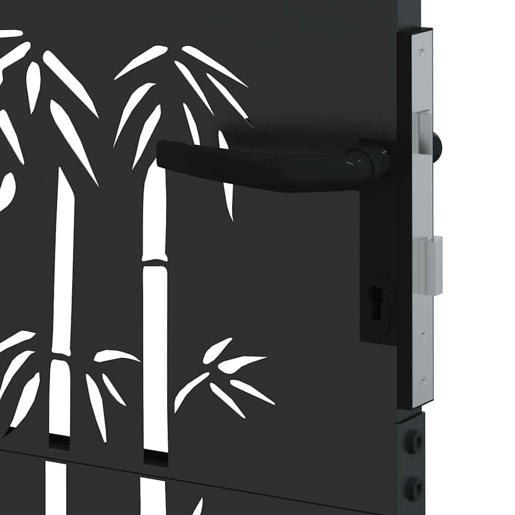 Garden Gate with Lock Black 105 x 125 cm Powder-coated steel