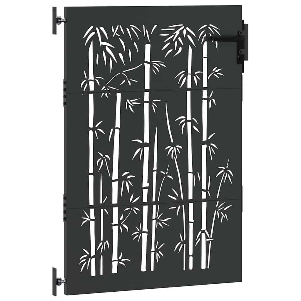 Garden Gate with Lock Black 105 x 125 cm Powder-coated steel