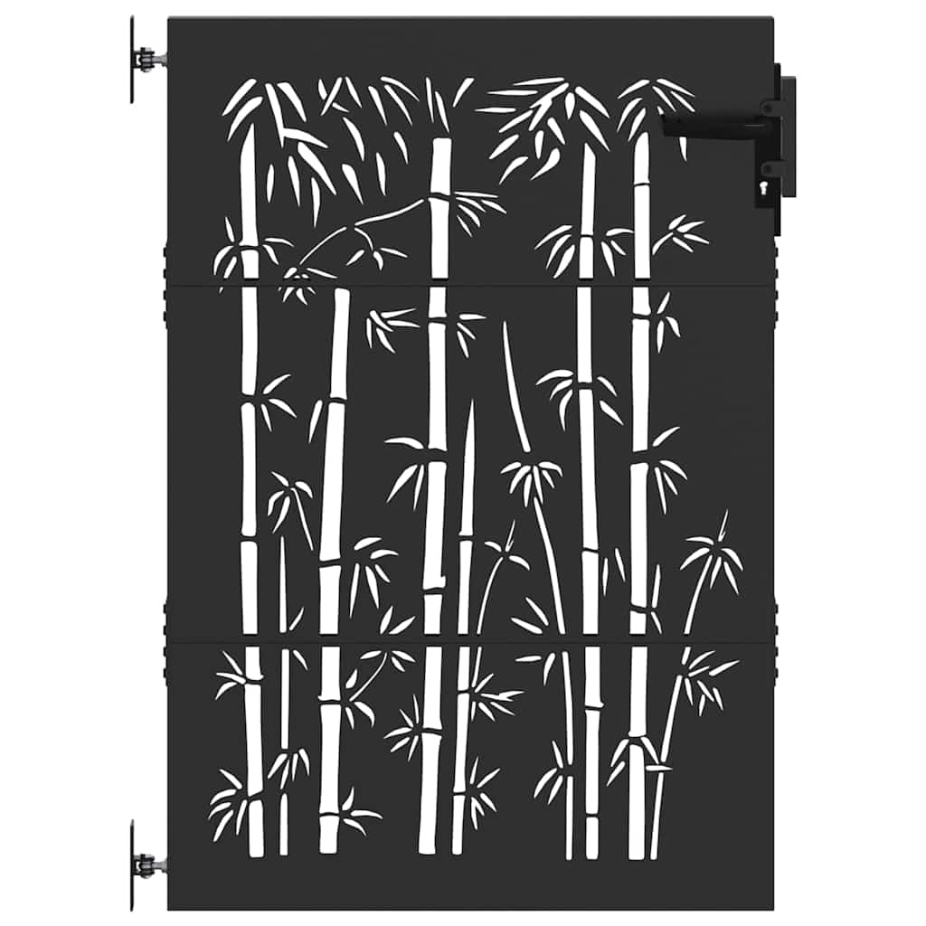 Garden Gate with Lock Black 105 x 125 cm Powder-coated steel