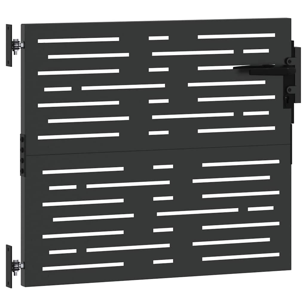 Garden Gate with Lock Black 105 x 100 cm Powder-coated steel