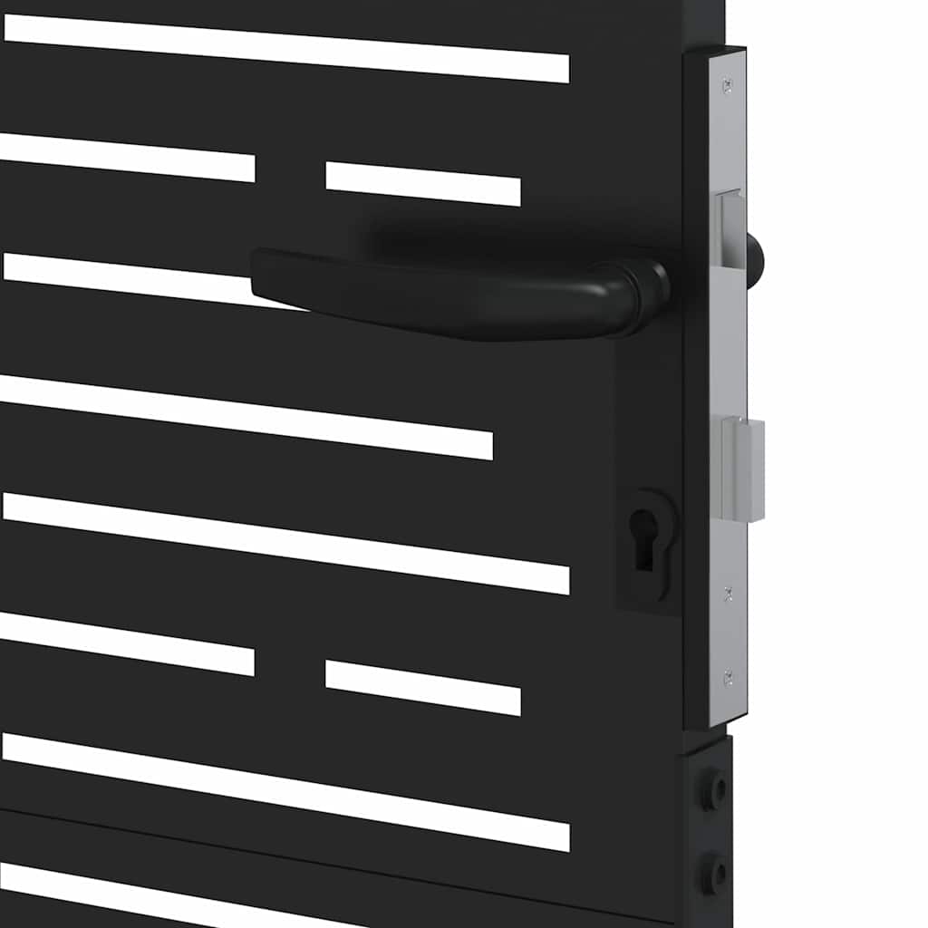 Garden Gate with Lock Black 105 x 125 cm Powder-coated steel