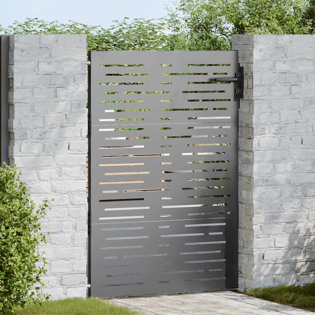 Garden Gate with Lock Black 105 x 125 cm Powder-coated steel