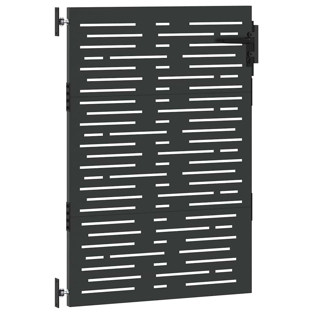 Garden Gate with Lock Black 105 x 125 cm Powder-coated steel