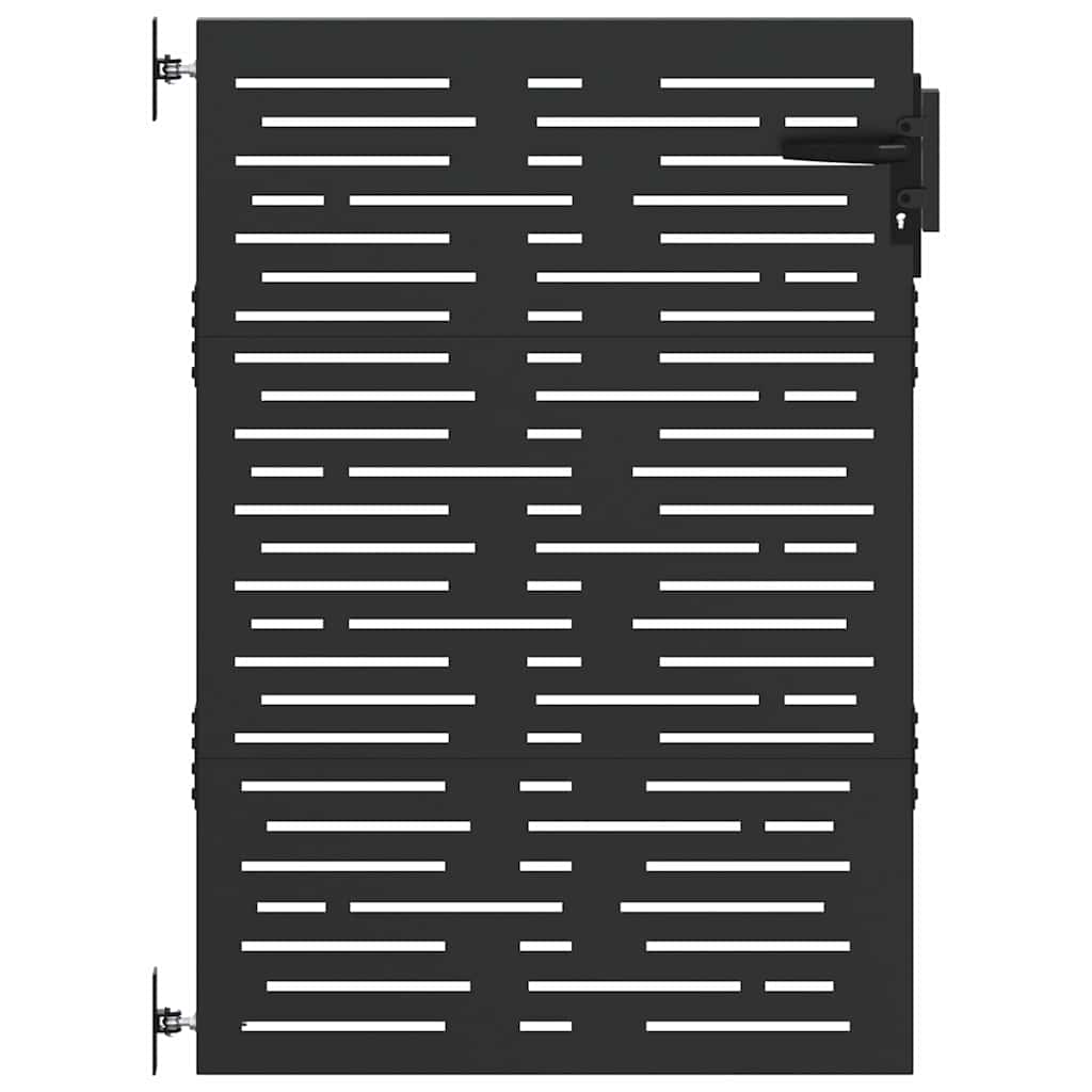 Garden Gate with Lock Black 105 x 125 cm Powder-coated steel