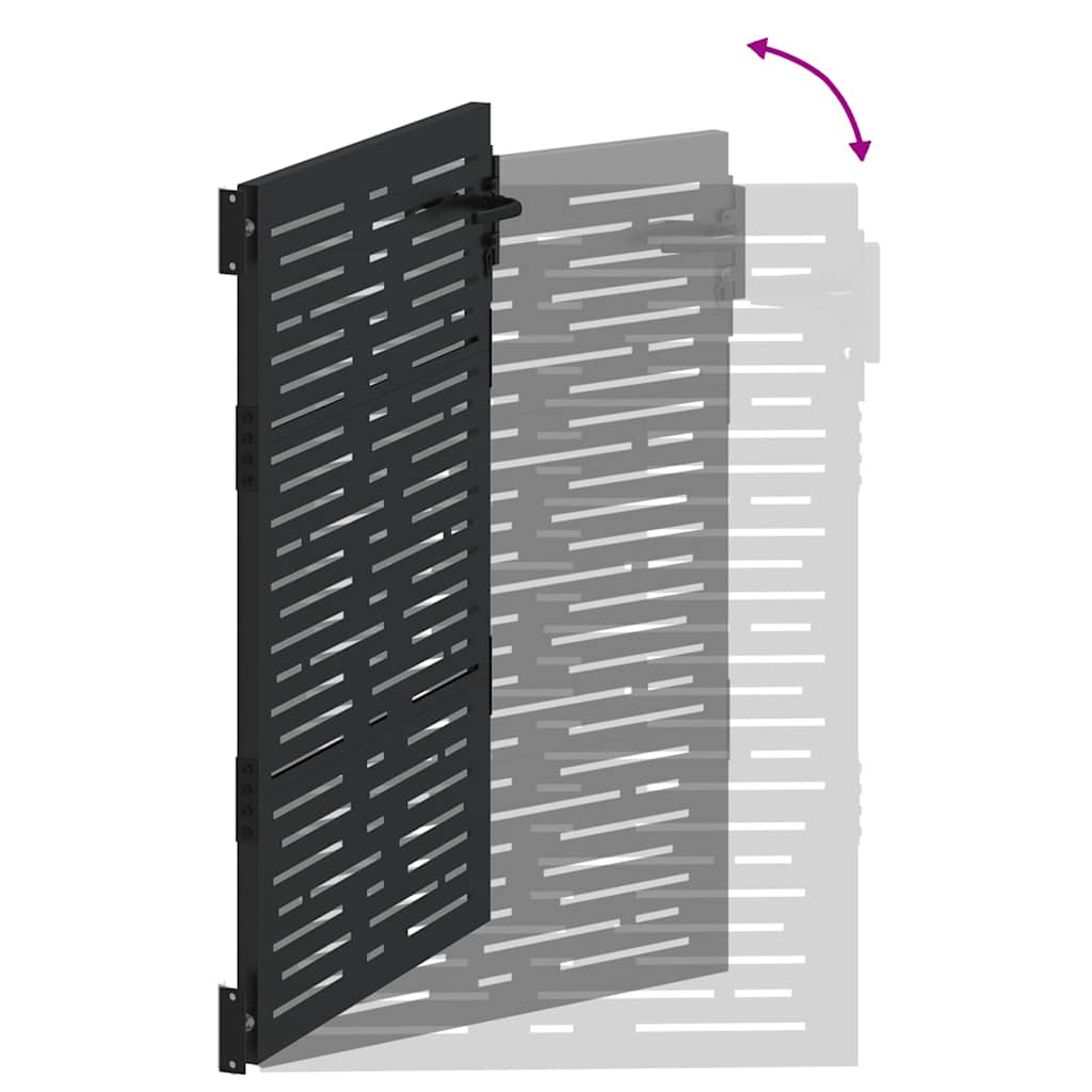 Garden Gate with Lock Black 105 x 125 cm Powder-coated steel
