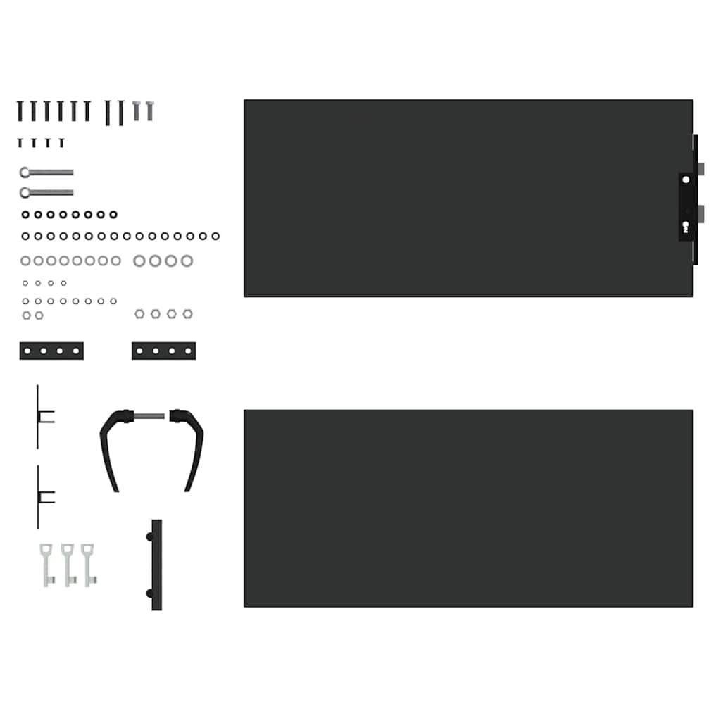 Garden Gate Black 105 x 100 cm Powder-coated steel