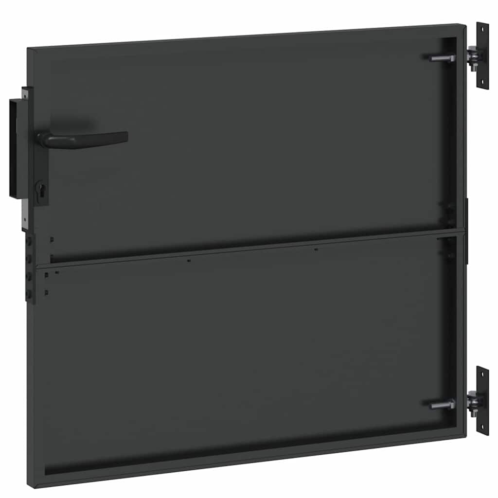 Garden Gate Black 105 x 100 cm Powder-coated steel