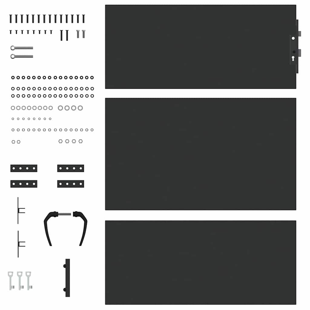 Garden Gate Black 105 x 125 cm Powder-coated steel
