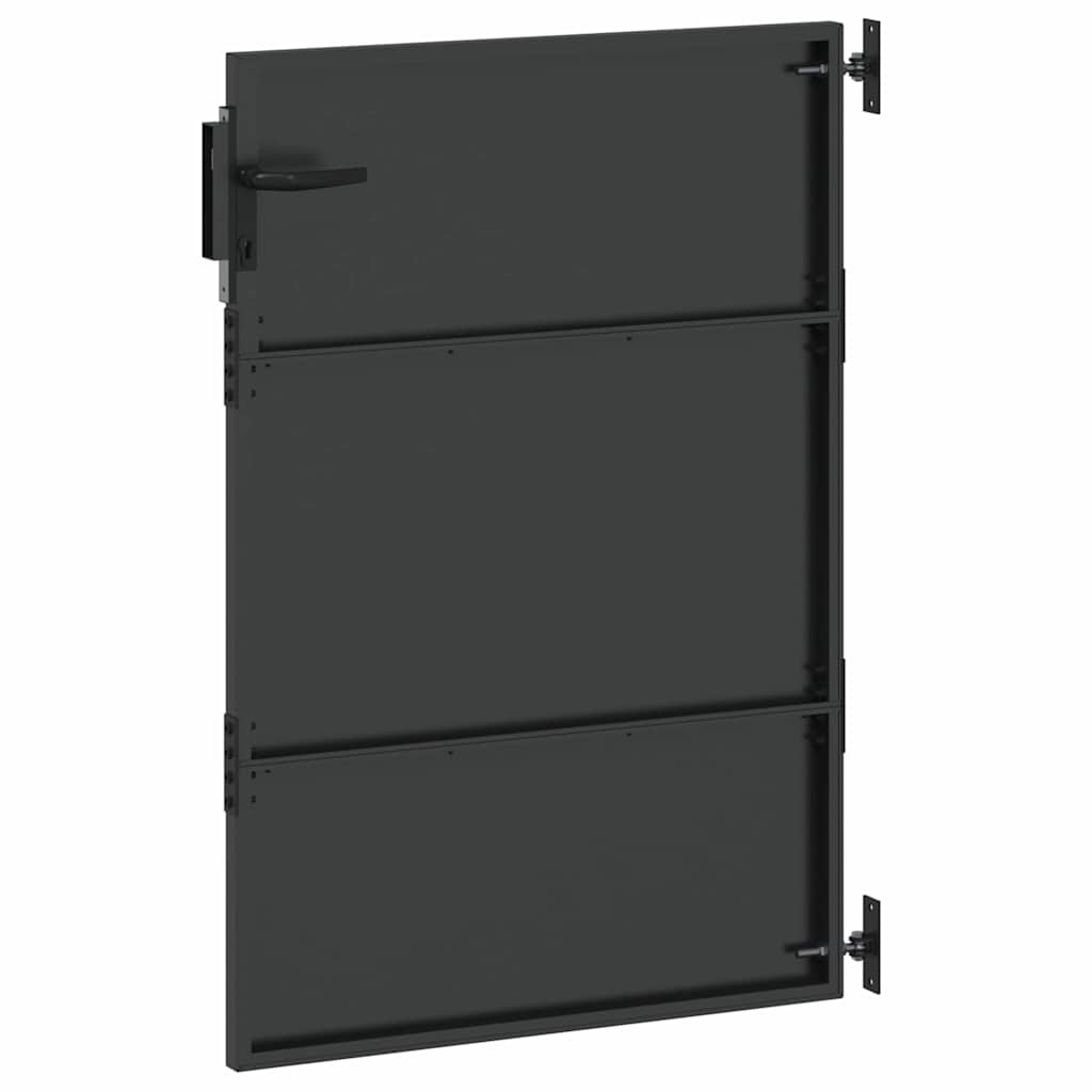 Garden Gate Black 105 x 125 cm Powder-coated steel