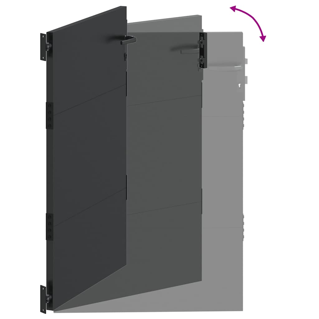 Garden Gate Black 105 x 125 cm Powder-coated steel