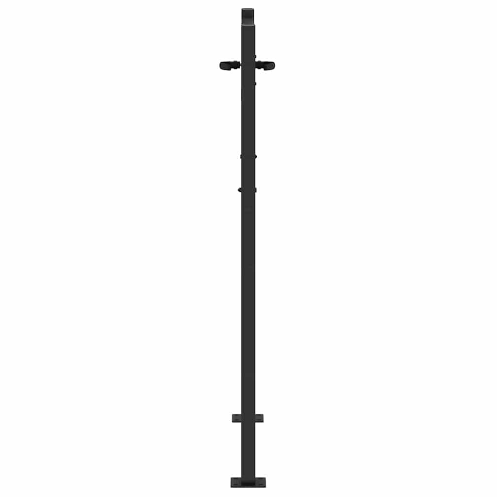 Garden Gate with Lock Black 105 x 125 cm Powder-coated steel