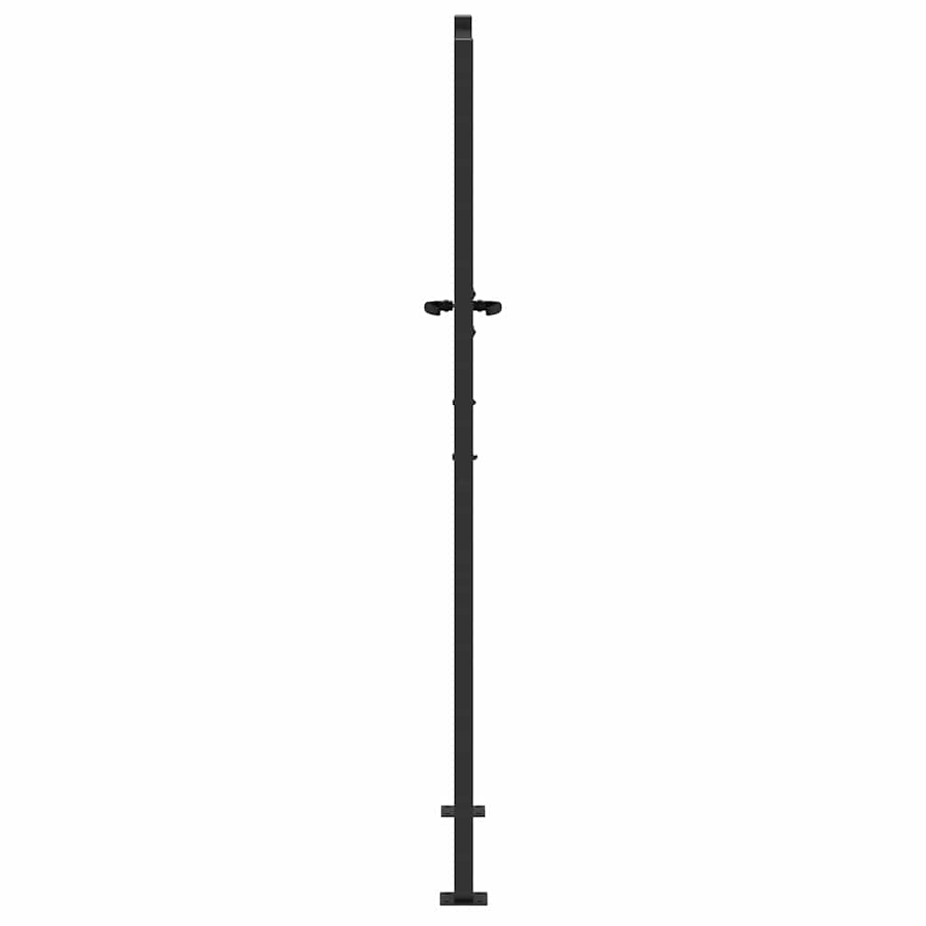 Garden Gate with Lock Black 105 x 175 cm Powder-coated steel