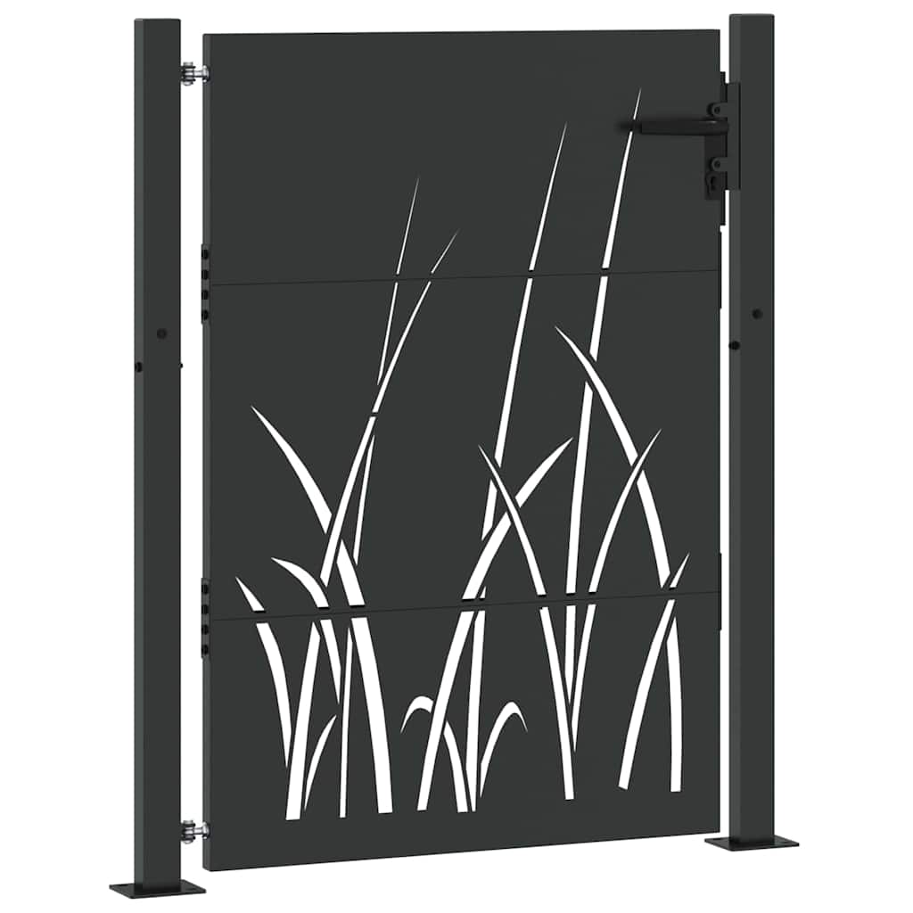 Garden Gate with Lock Black 105 x 125 cm Powder-coated steel