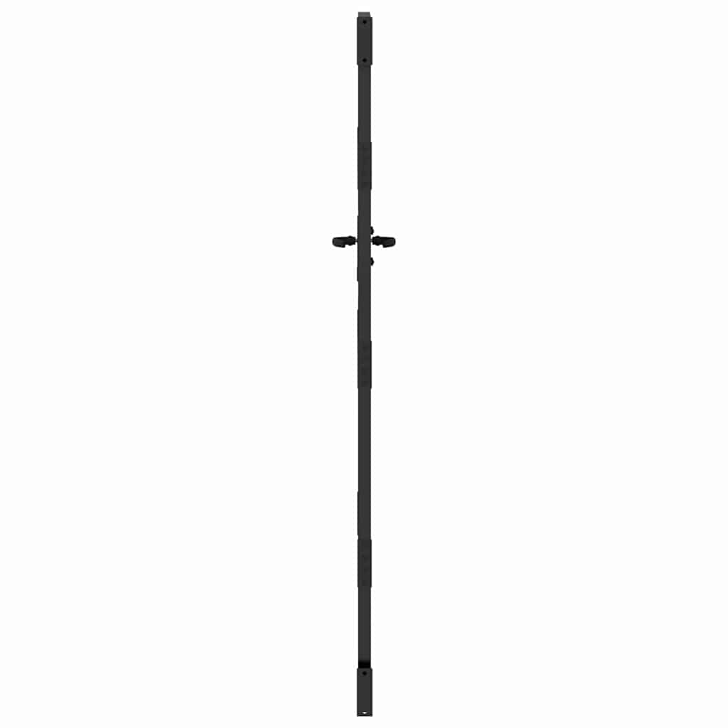 Garden Gate with Lock Black 105 x 175 cm Powder-coated steel
