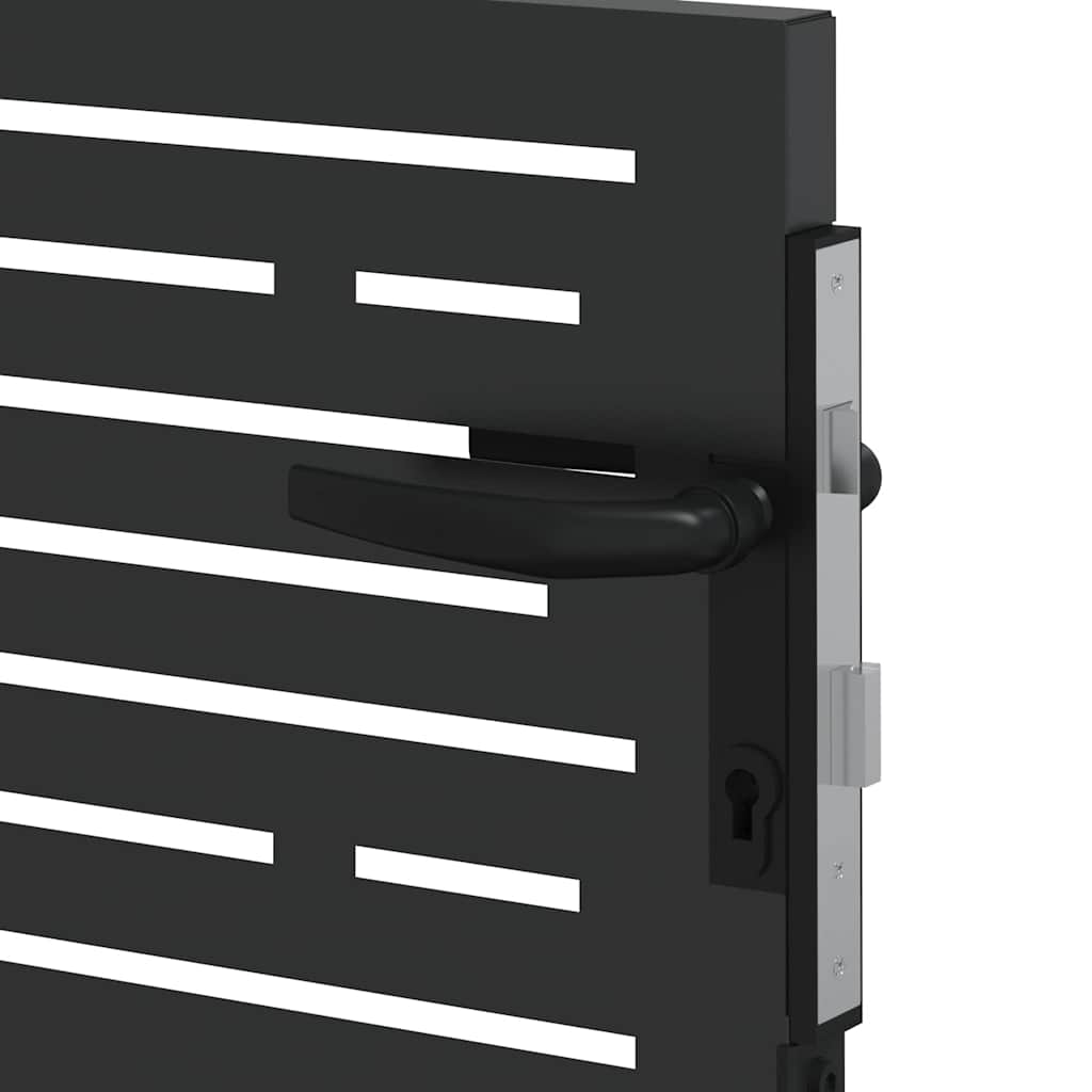 Garden Gate with Lock Black 105 x 100 cm Powder-coated steel