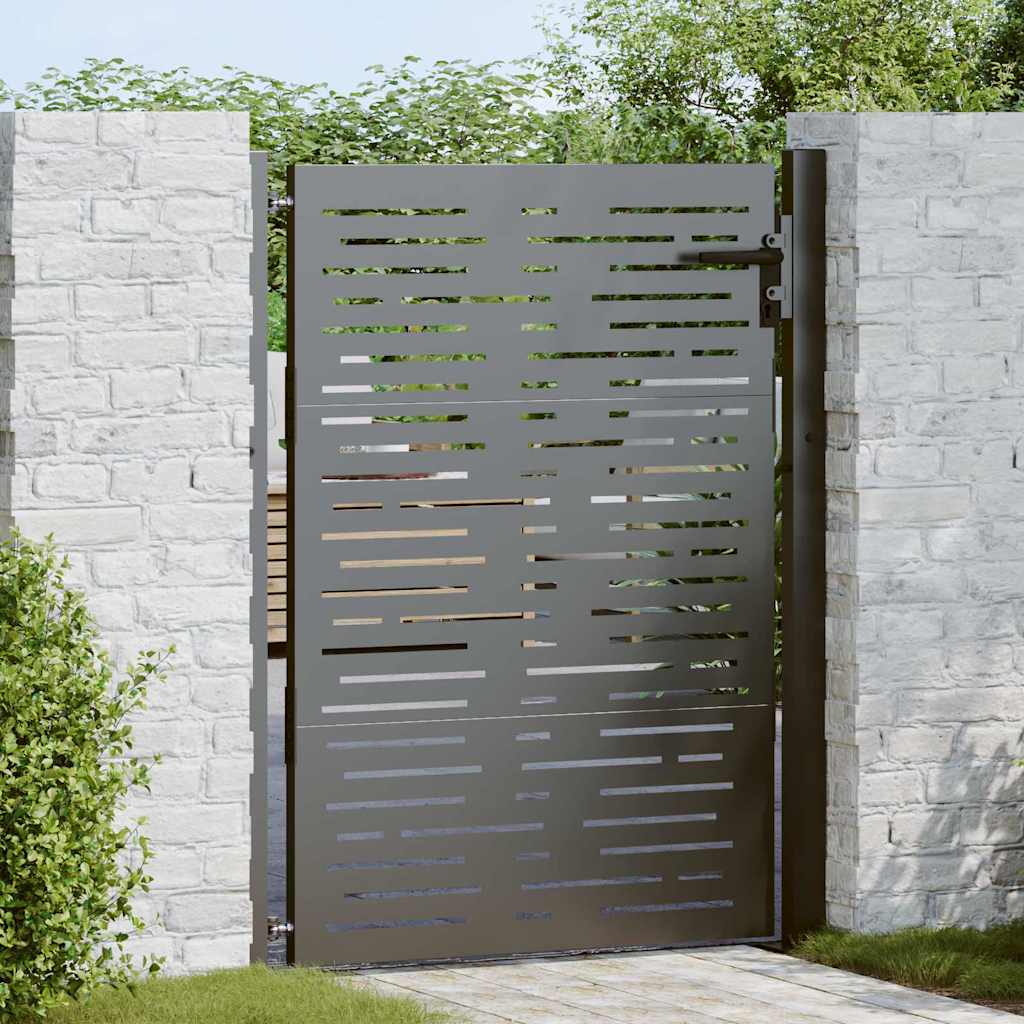 Garden Gate with Lock Black 105 x 150 cm Powder-coated steel