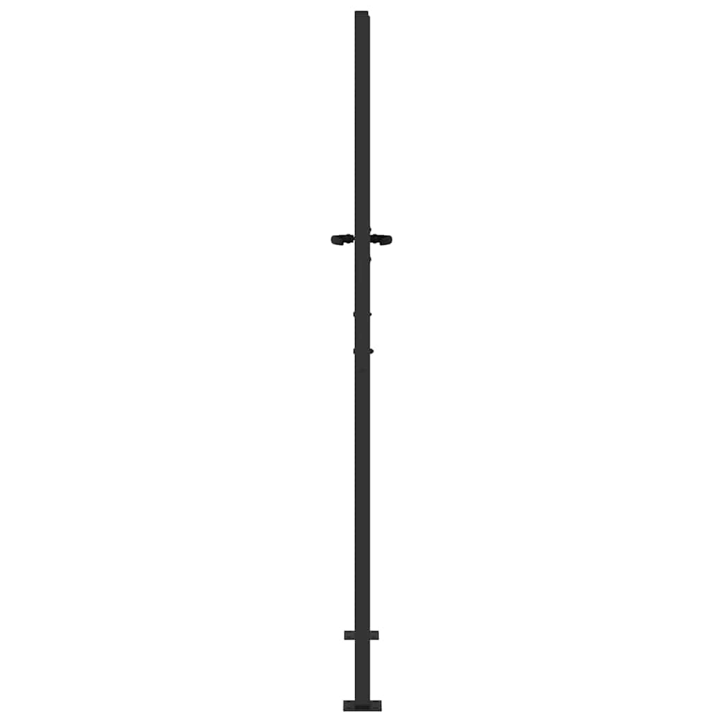 Garden Gate with Lock Black 105 x 175 cm Powder-coated steel