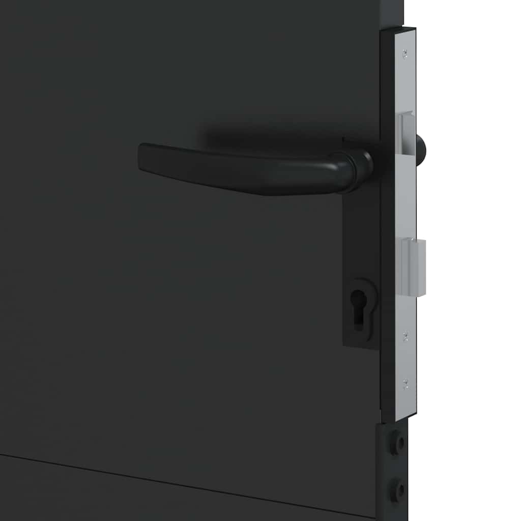 Garden Gate Black 105 x 100 cm Powder-coated steel