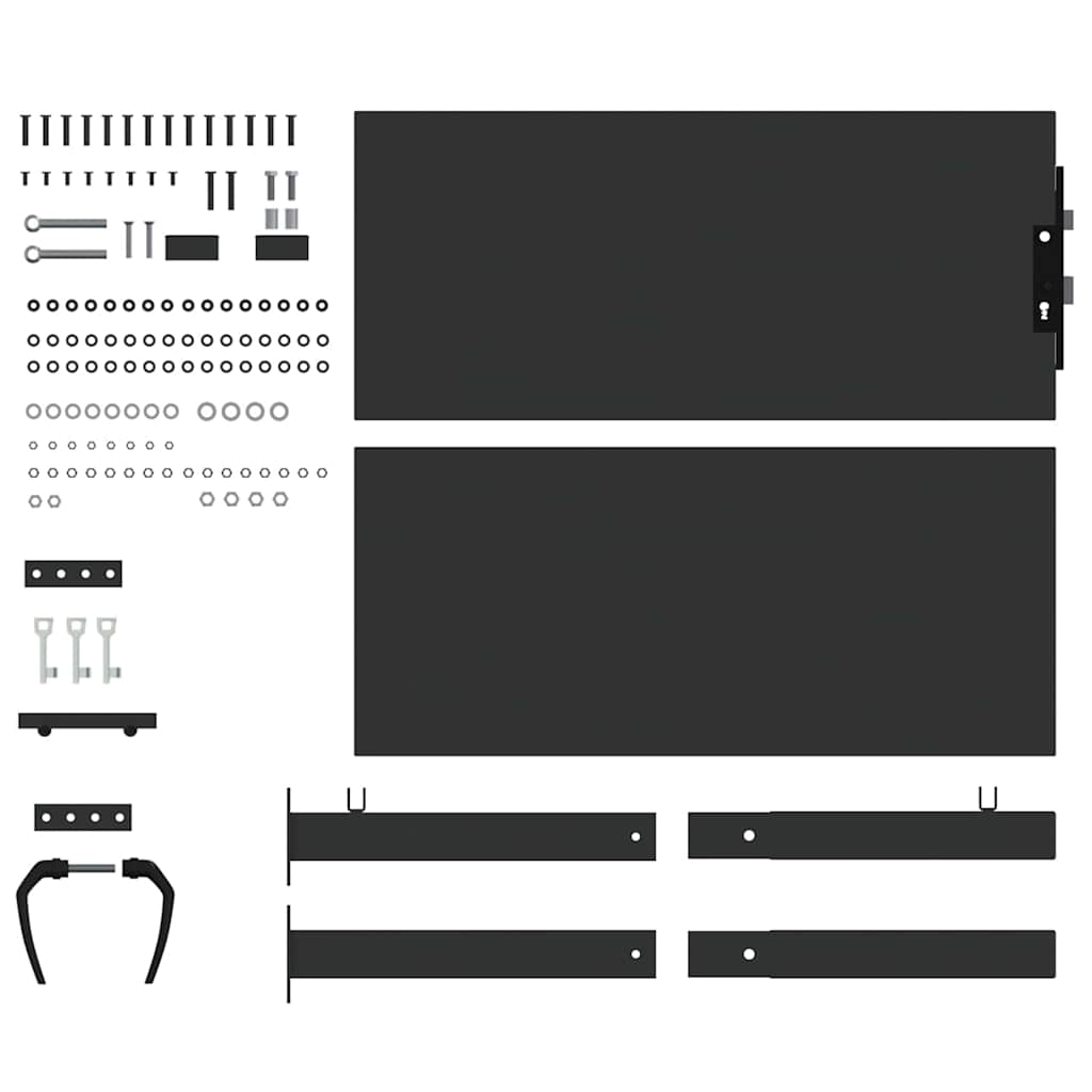 Garden Gate Black 105 x 100 cm Powder-coated steel