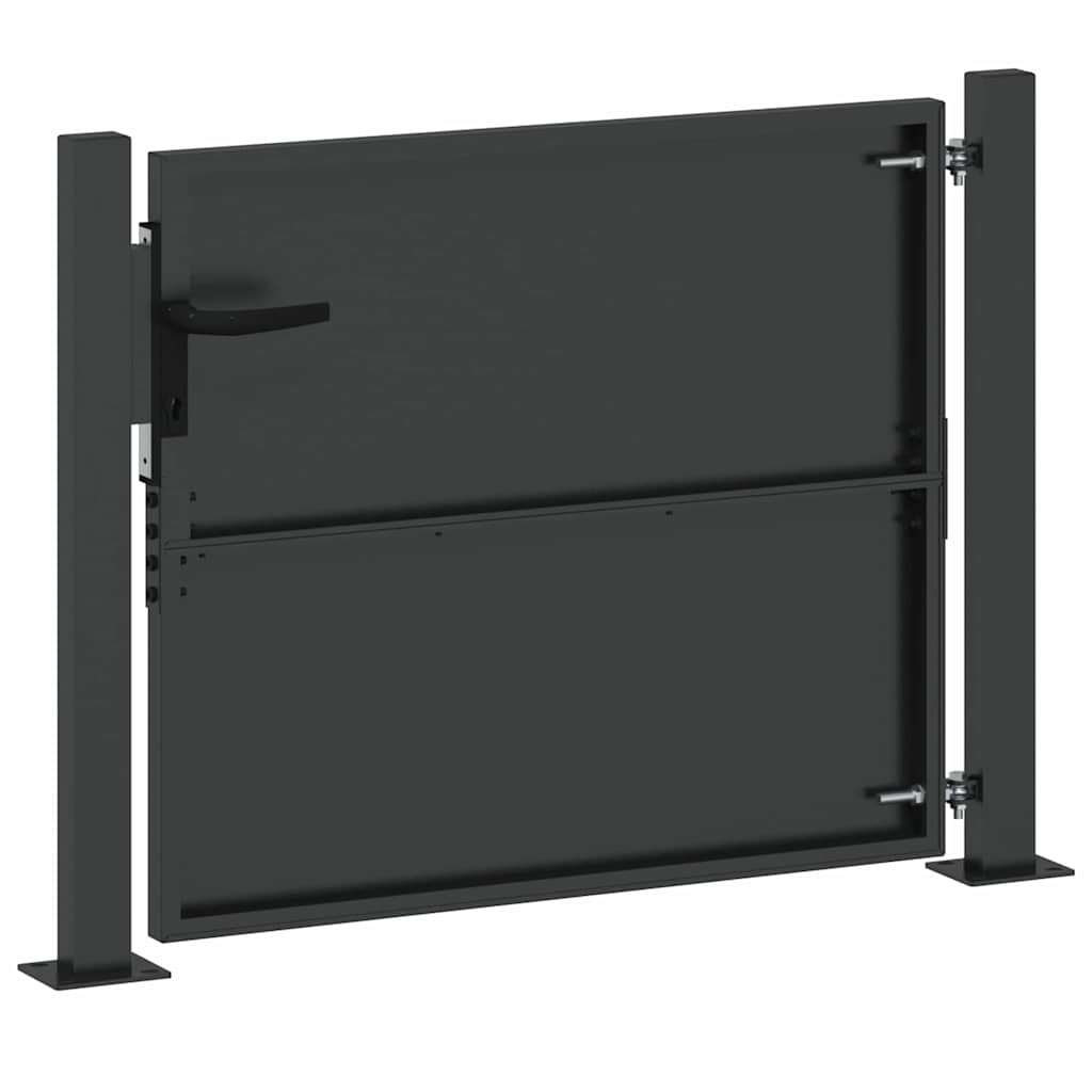 Garden Gate Black 105 x 100 cm Powder-coated steel