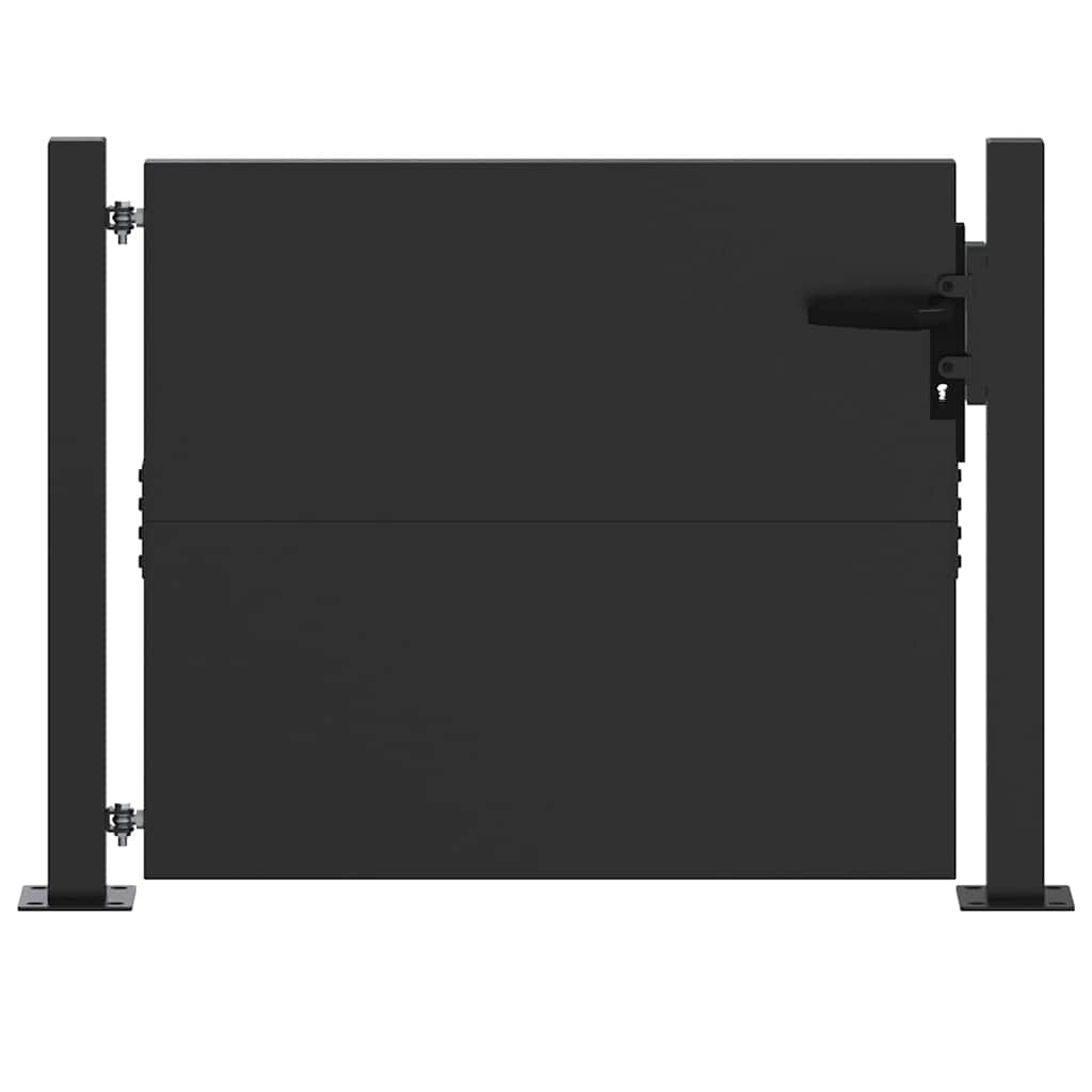 Garden Gate Black 105 x 100 cm Powder-coated steel