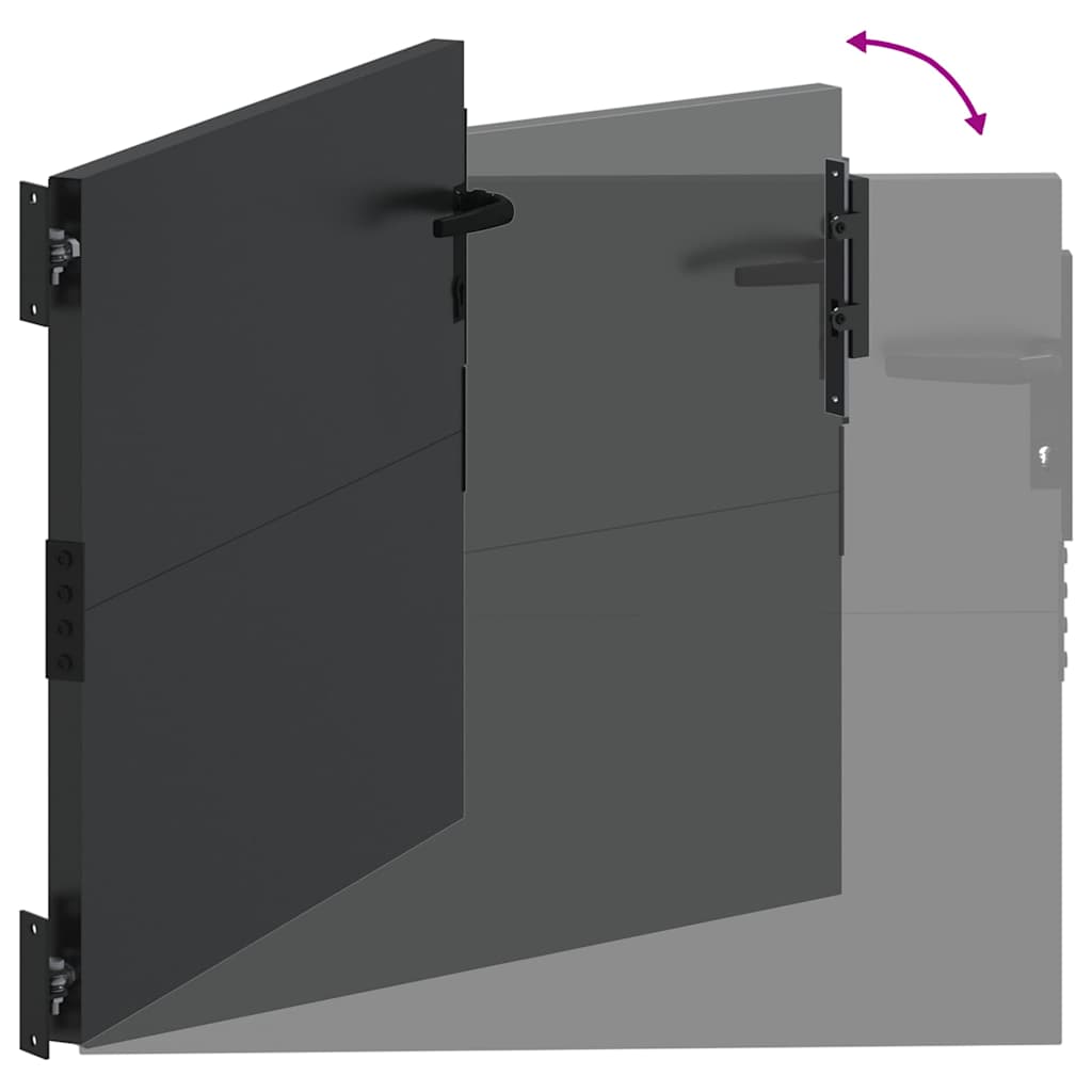 Garden Gate Black 105 x 100 cm Powder-coated steel