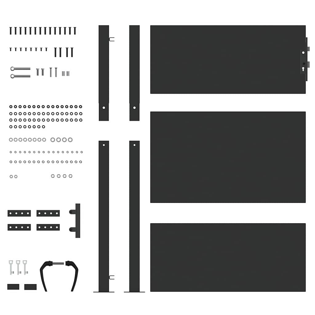 Garden Gate Black 105 x 125 cm Powder-coated steel