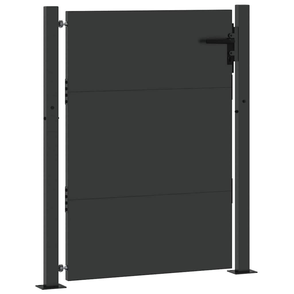 Garden Gate Black 105 x 125 cm Powder-coated steel