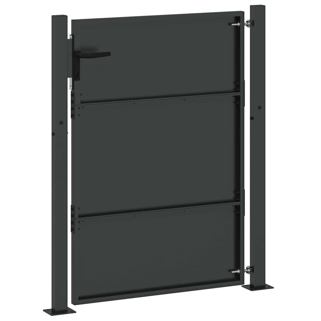 Garden Gate Black 105 x 125 cm Powder-coated steel