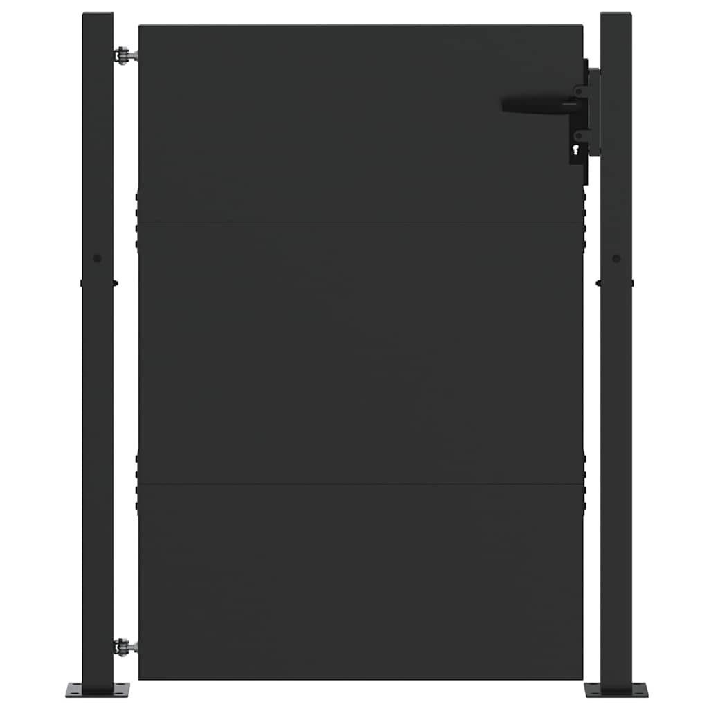 Garden Gate Black 105 x 125 cm Powder-coated steel