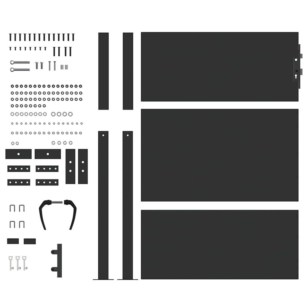 Garden Gate Black 105 x 150 cm Powder-coated steel