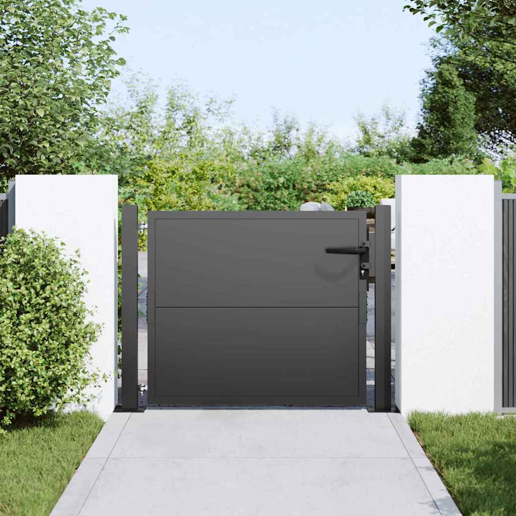 Garden Gate with Lock Black 100 x 100 cm Powder-coated steel