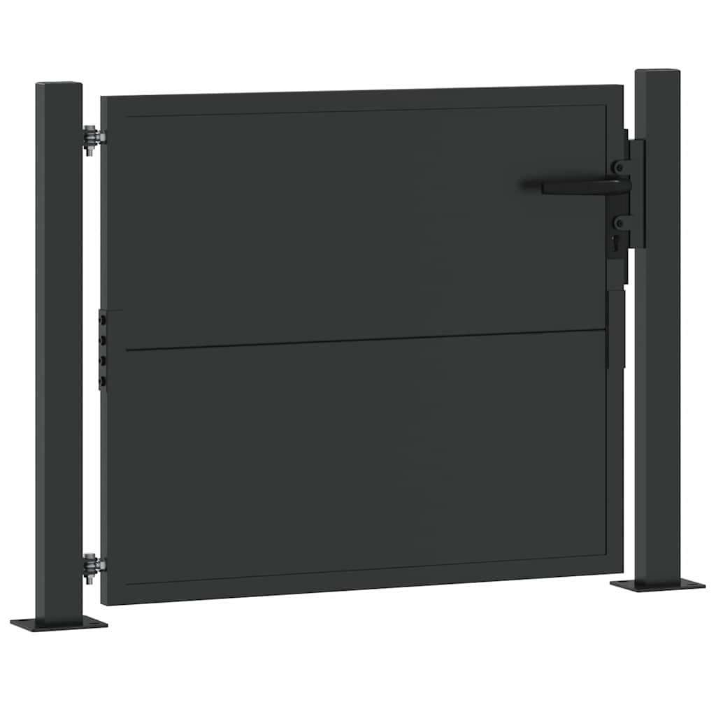 Garden Gate with Lock Black 100 x 100 cm Powder-coated steel