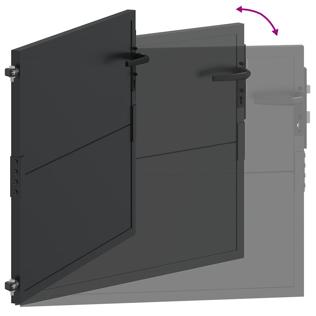 Garden Gate with Lock Black 100 x 100 cm Powder-coated steel