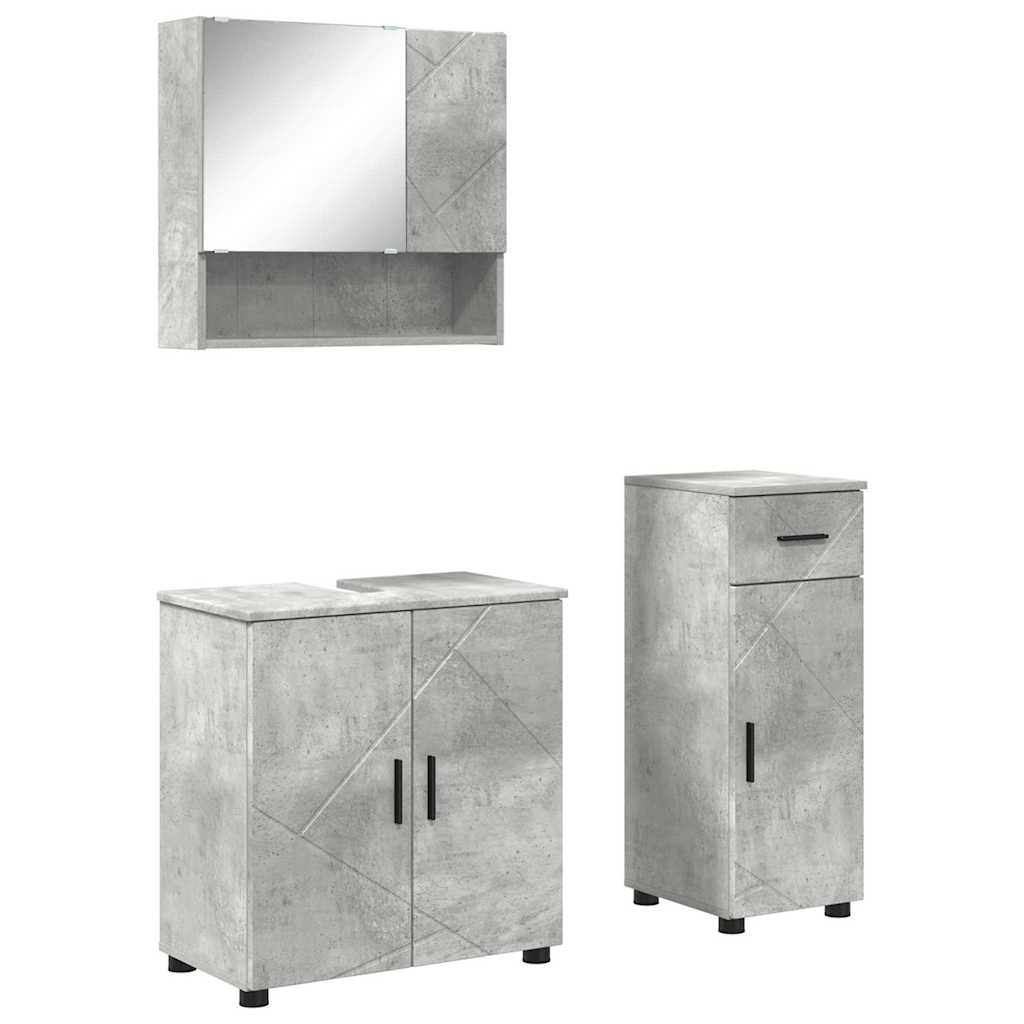 Bathroom Furniture Set 3 pcs Concrete grey 61 x 35 x 64 cm