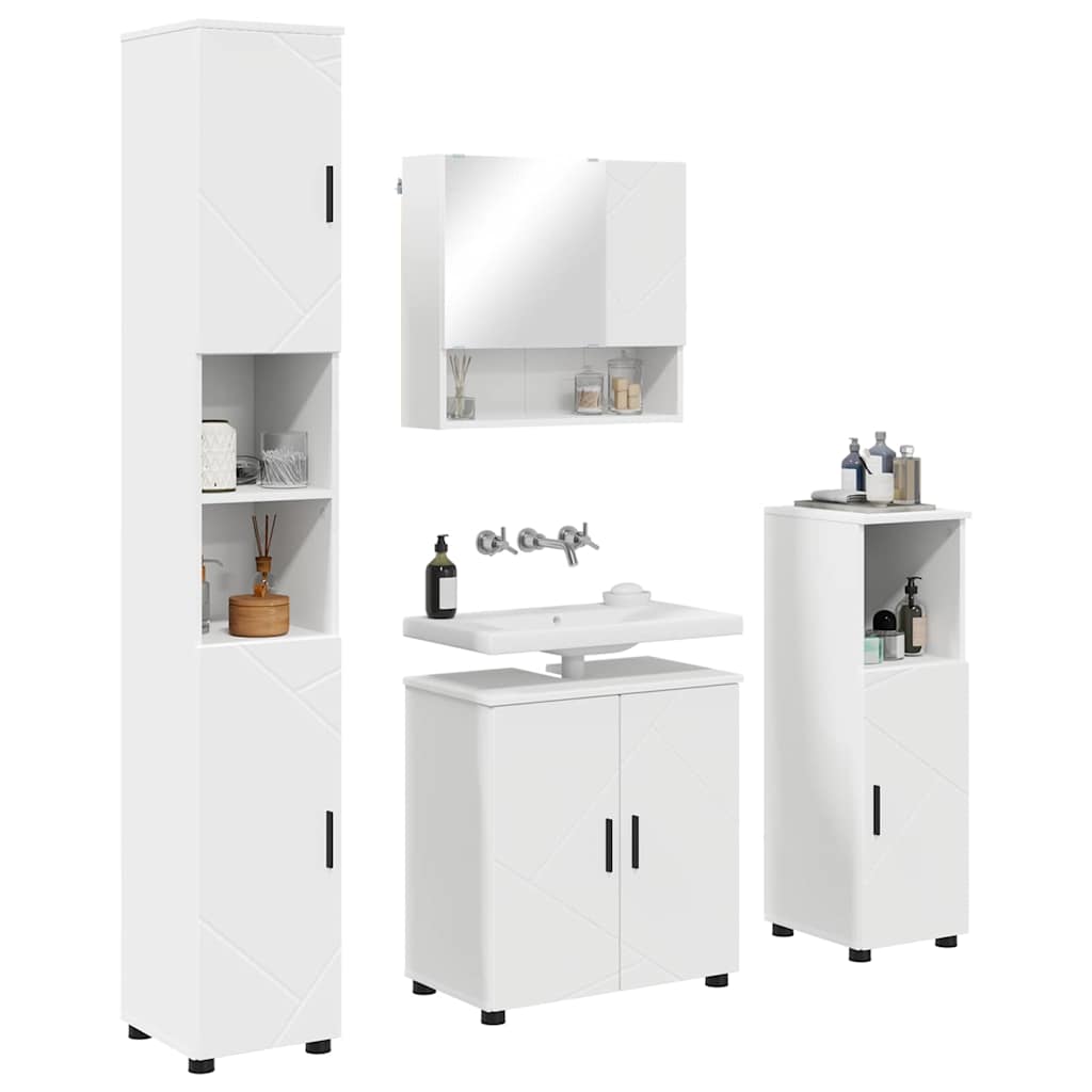 Bathroom Furniture Set Wall-mounted 4 pcs White 61 x 35 x 64 cm