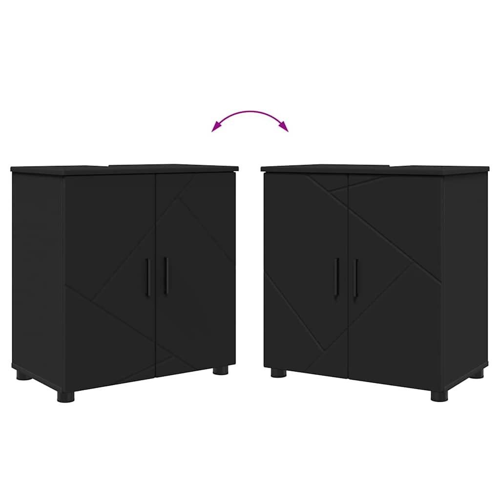Bathroom Furniture Set Wall-mounted 4 pcs Black 61 x 35 x 64 cm