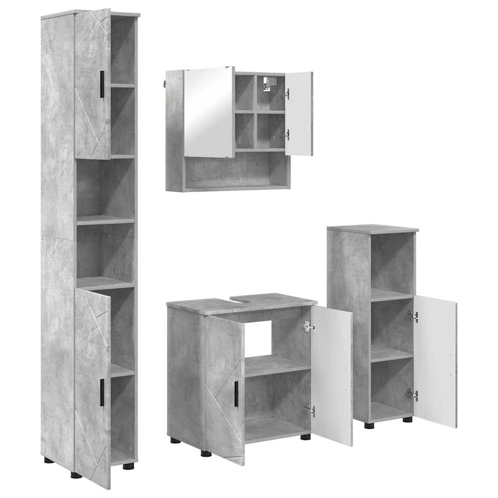 Bathroom Furniture Set 4 pcs Concrete grey 61 x 35 x 64 cm