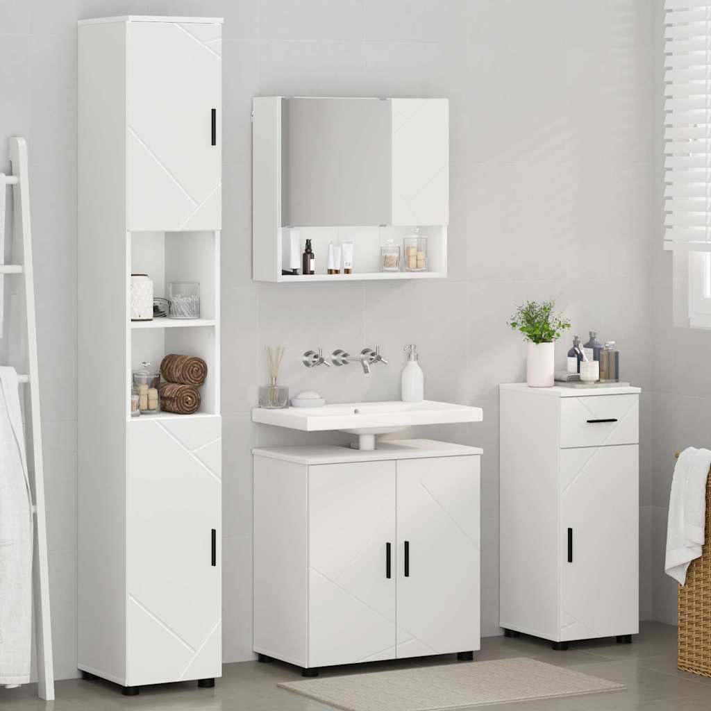 Bathroom Furniture Set with Drawer 4 pcs White 61 x 35 x 64 cm