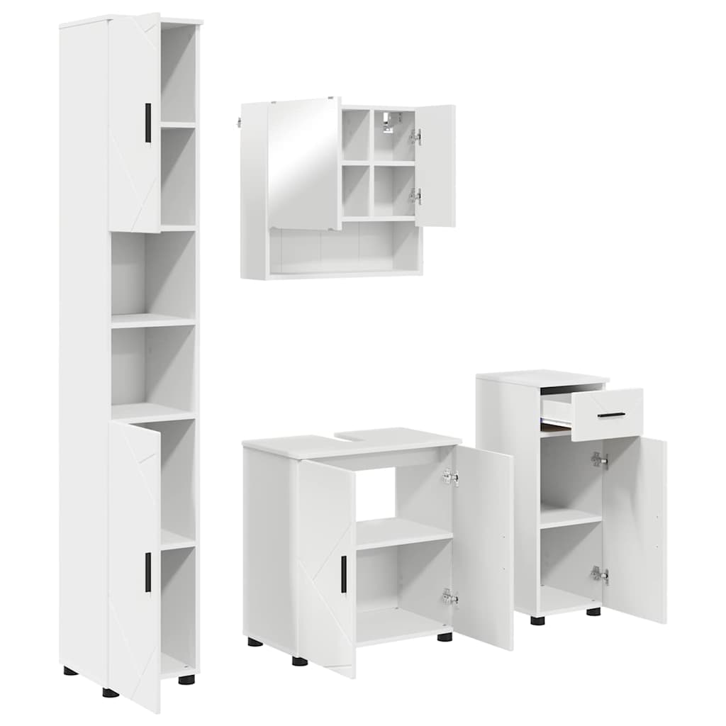 Bathroom Furniture Set with Drawer 4 pcs White 61 x 35 x 64 cm