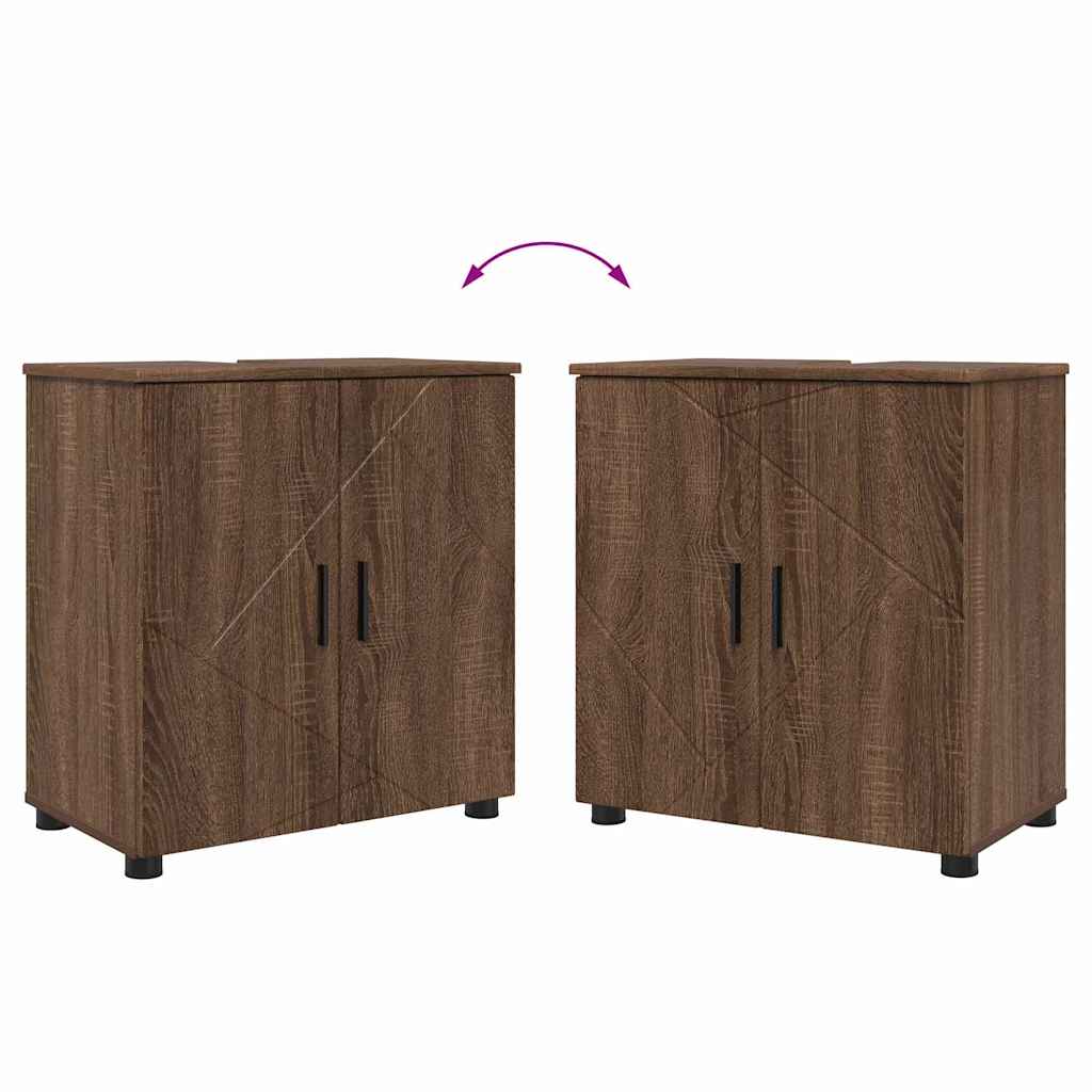Bathroom Furniture Set 4 pcs Brown oak 61 x 35 x 64 cm