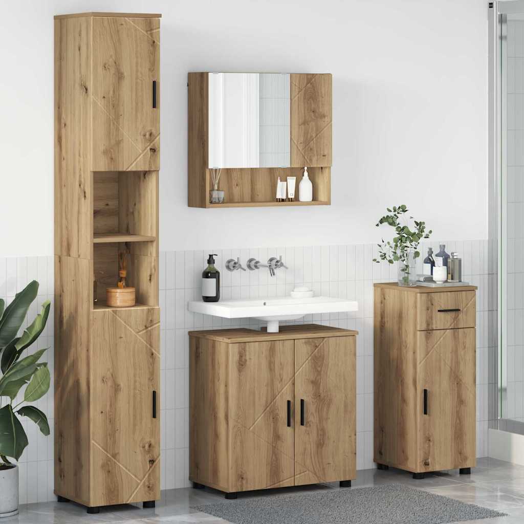 Bathroom Furniture Set 4 pcs Artisan oak 61 x 35 x 64 cm